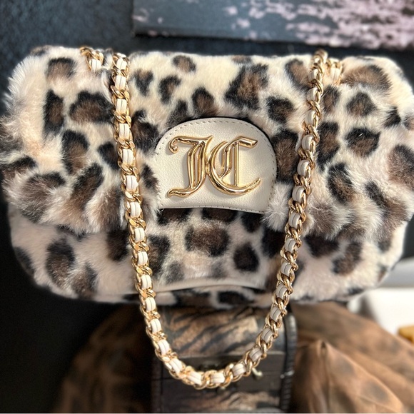 🐆 Juicy Couture GORGEOUS Fashion Vibe Flap Snow Leopard Shoulder Bag🐆NWOT - Picture 5 of 17